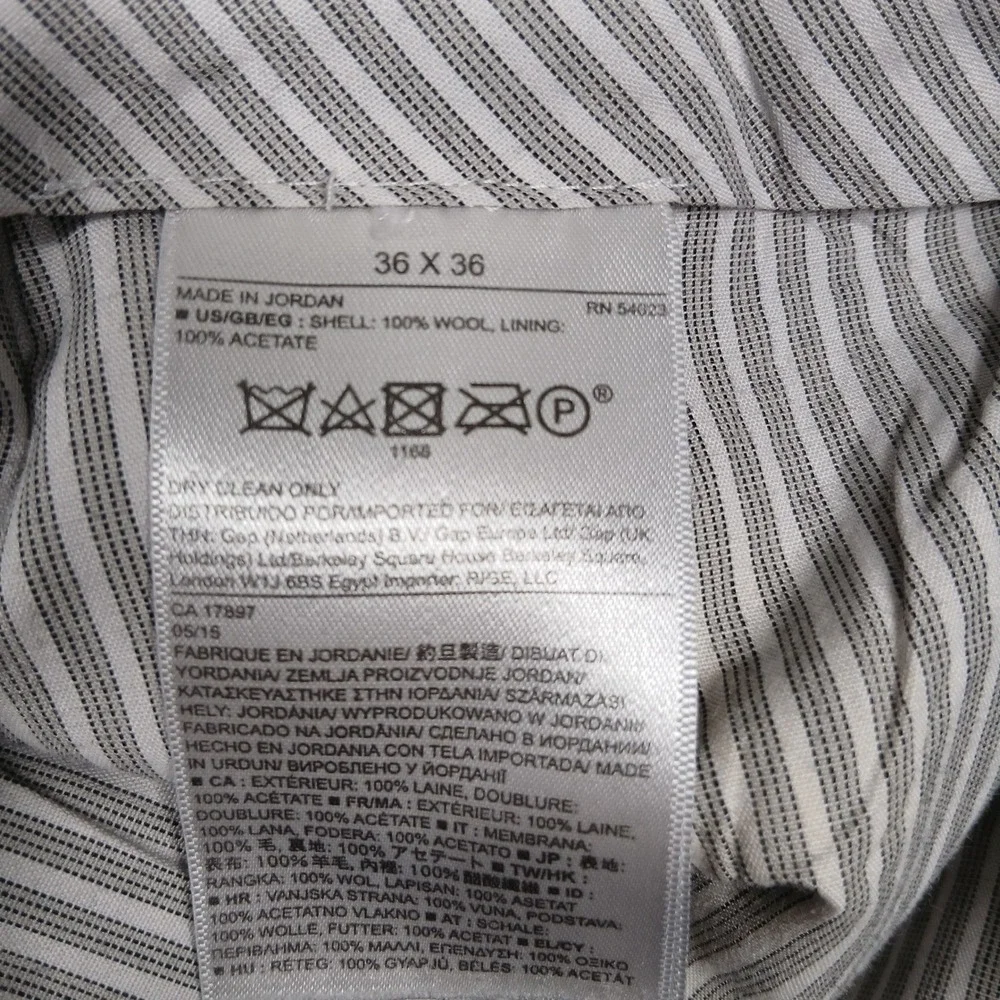 Banana Republic Wool Dress Pants Men 36x36‎ Gray Modern Slim Fit 100% Wool